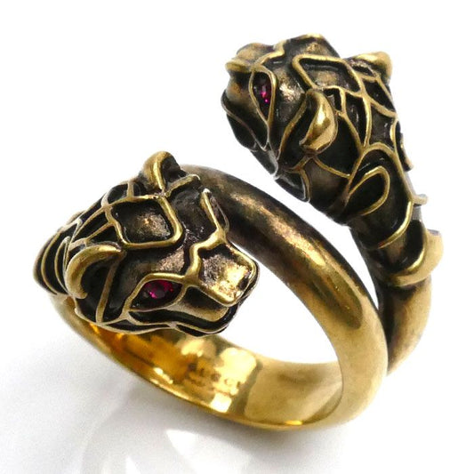Gucci Metal Double Taiga - Head Colored Stone Ring - Ring #18 Men's Preowned