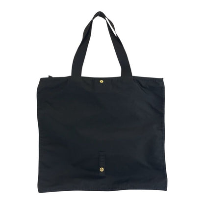 Prada Tessuto Triangle Logo Plate Black Gold Hardware Nylon Tote Handbag Ladies