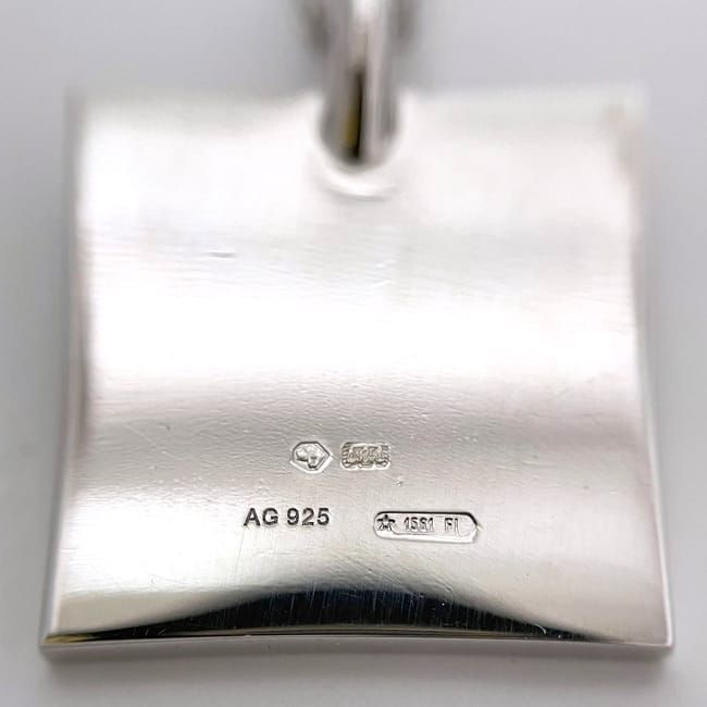 Gucci Square Logo Plate Necklace Ec22785 Silver