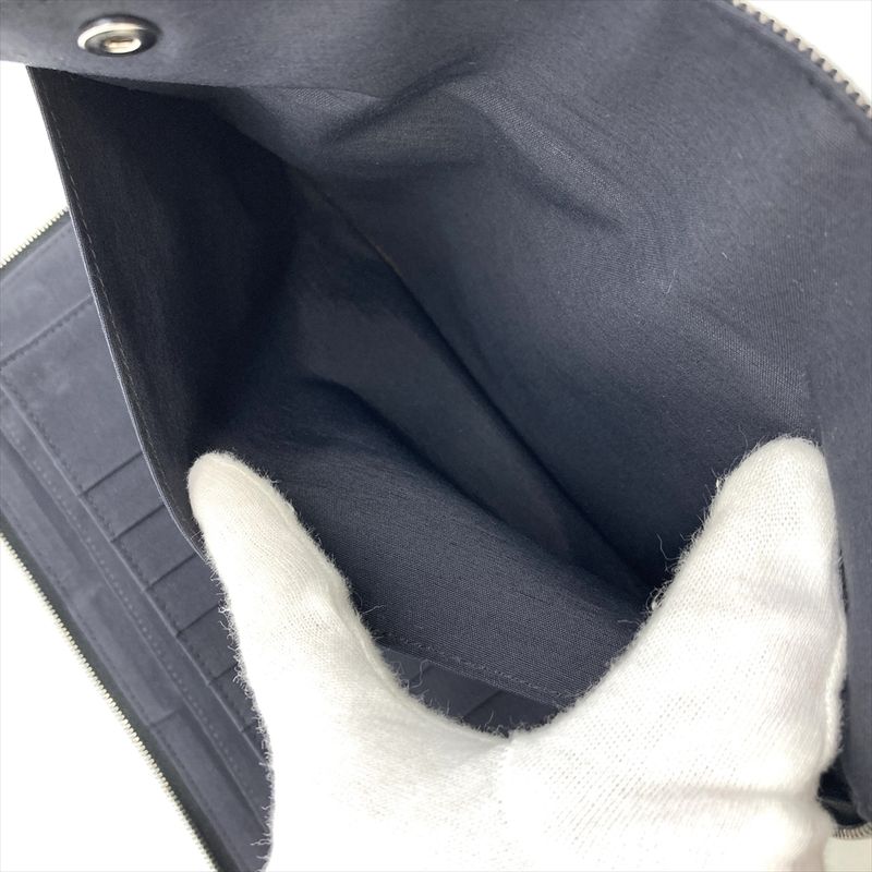 Hermes Perth GM Her Line Round Zipper Gray Silver Hardware Unisex