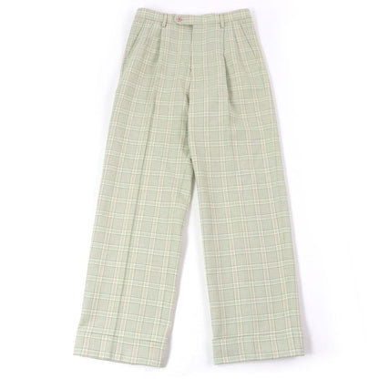 Gucci 21AW 653360 Tartan Check Double Trousers Wool Pants Greenish 46 Hanger