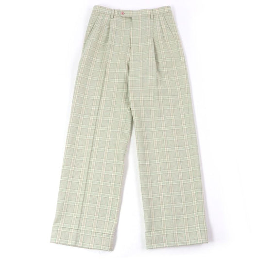 Gucci 21AW 653360 Tartan Check Double Trousers Wool Pants Greenish 46 Hanger