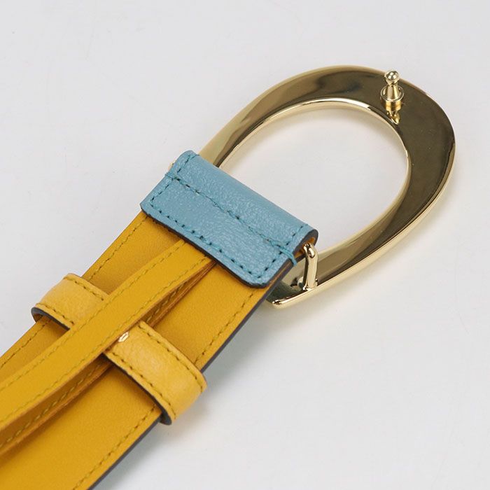 Gucci G Buckle Bicolor Belt 709954 Belt Leather Unisex