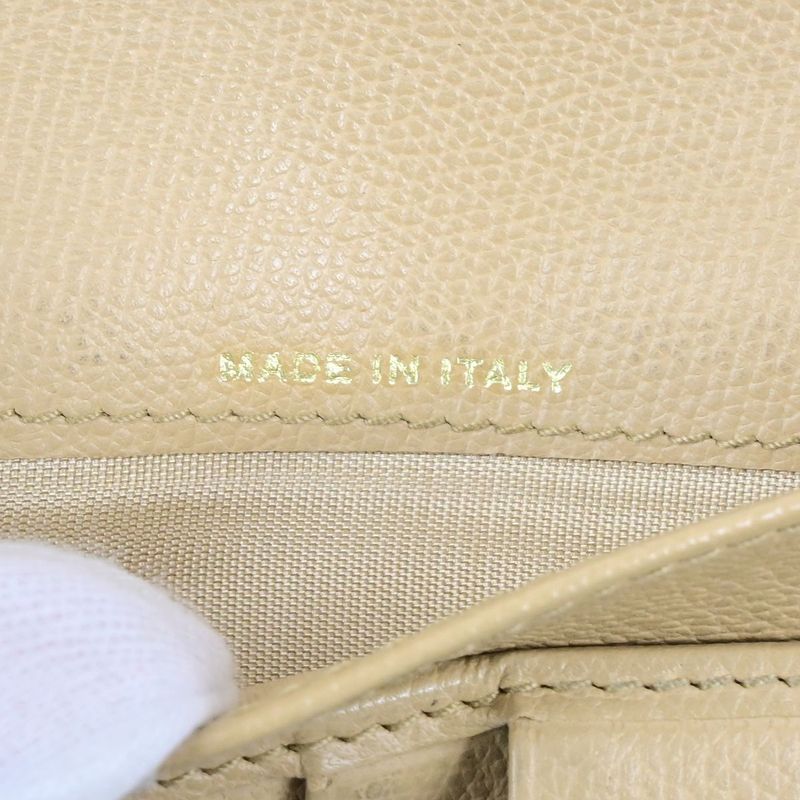 Chanel Wallet Coco Button Fold Wallet Leather Beige 60ka506