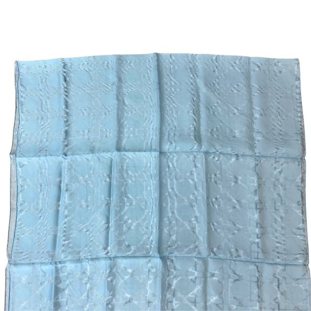 54nua304i631 Christian Dior Cannage Jacquard Stole Silk Large Light Blue Shawl