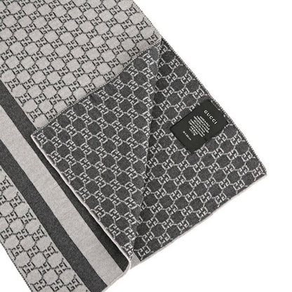 Gucci Scarf/stole Wool Light Gray/dark Gray