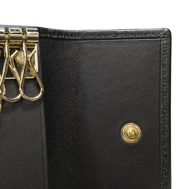 Gucci 138098 Guccissima 6-slot Key Case Key Hook Leather Black
