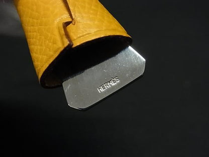 Hermes Mini Clochette Leather Silver Hardware Dog Tag Bag Charm Women's