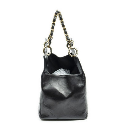 Chanelgst Tote Bag Black Matelasse Lambskin Leather A