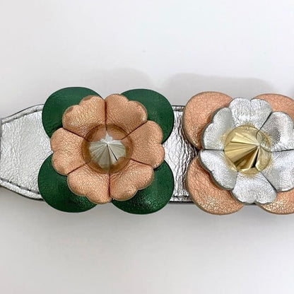 Fendi Handle Strap You Silver Multicolor Excellent Condition Leather