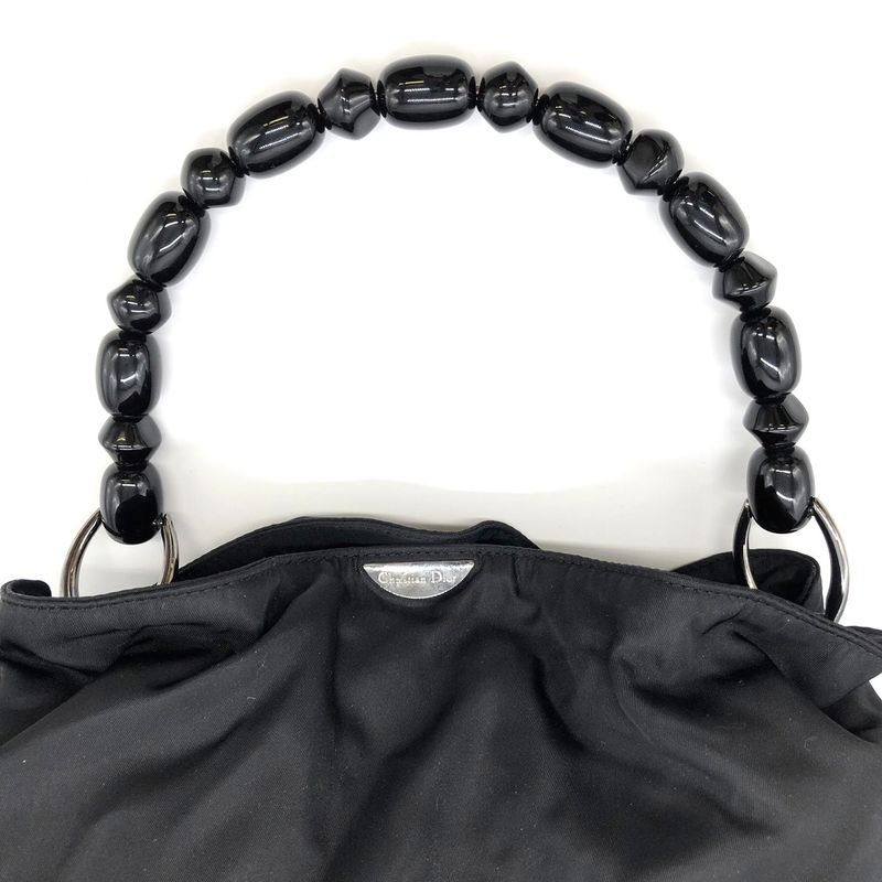 DIOR Handbag Black Maris Pearl Handbag Nylon Women