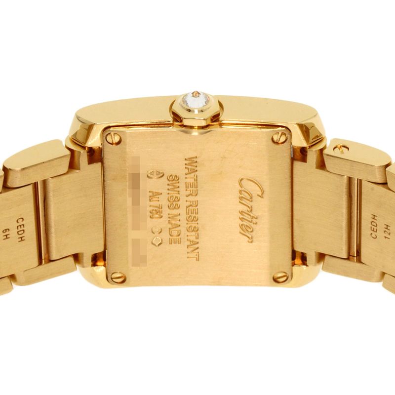 Cartier Wjta0039 Tank Francaise SM Diamond Wristwatch 18K Yellow Gold Diamonds