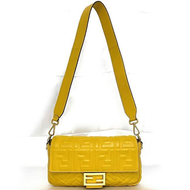 Fendi 2way Mamma Bucket Bag Yellow 8br600