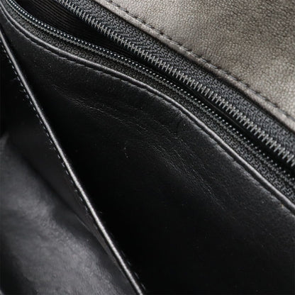 Chanel Matelasse Handbag Top Handle Flap Bag Patent Leather Black Black