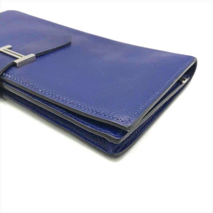 Hermes Epsom Bearn Souffle Blue Wallet Bifold