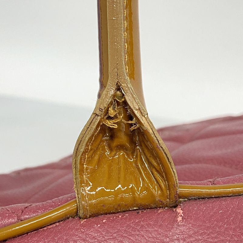 Chanel Boston Bag Matelasse Leather Patent Leather Pink Silver Hardware Men