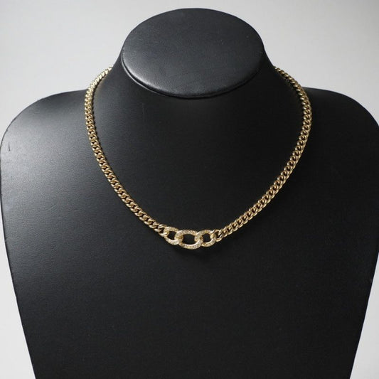 Christian DIOR Vintage Necklace Chain Necklace Rhinestone Pave 20250630 Ra5180
