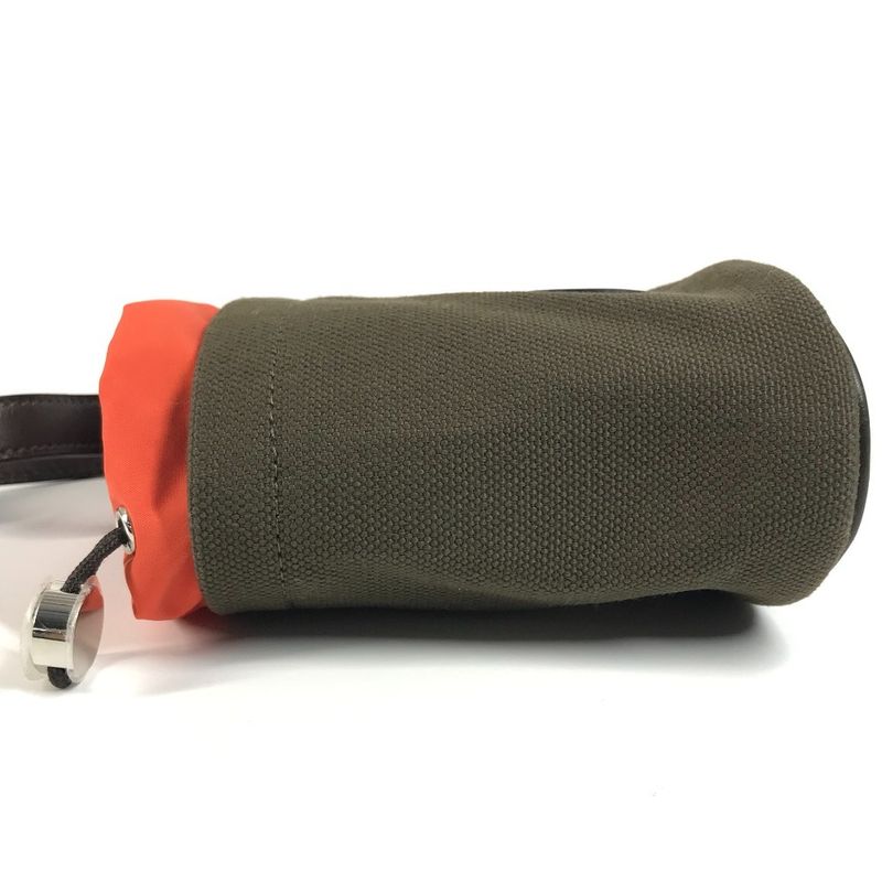 Hermes Pouch Dog Treat Pouch H800617ekaa Leather / Coated Canvas Khaki / Foo