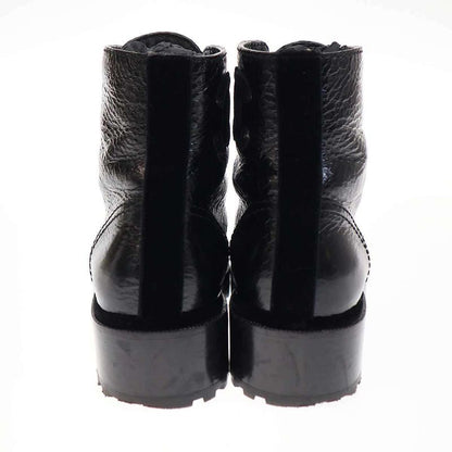 Chanel 21a Cocomer Cles Lace-Up Boots with Pearls G35154 X56195 Black 38