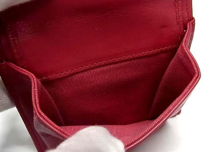 Chanel Cruise Line Coco Marc Classe Caviar Skin Fold Wallet In Burgundy Cb1956