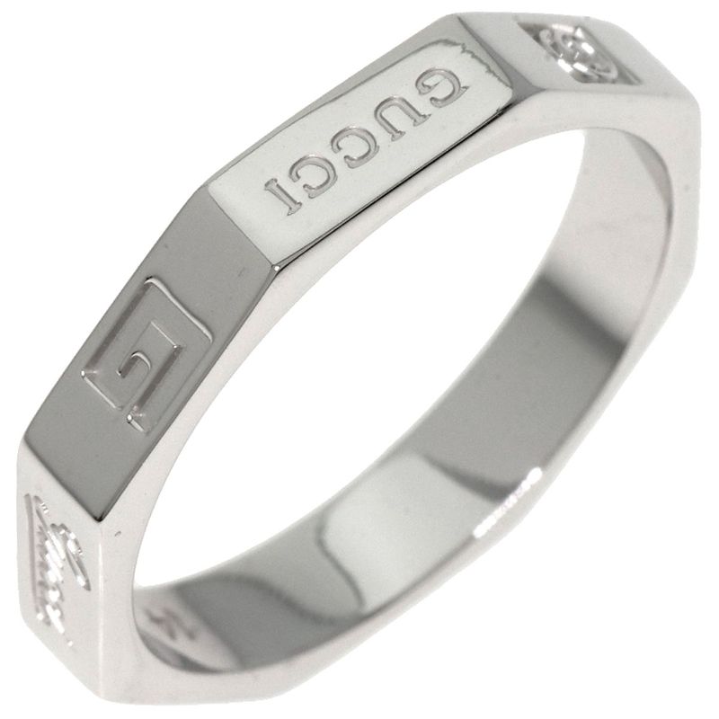 Gucci Octagonal #14 Ring - 18K White Gold Ladies