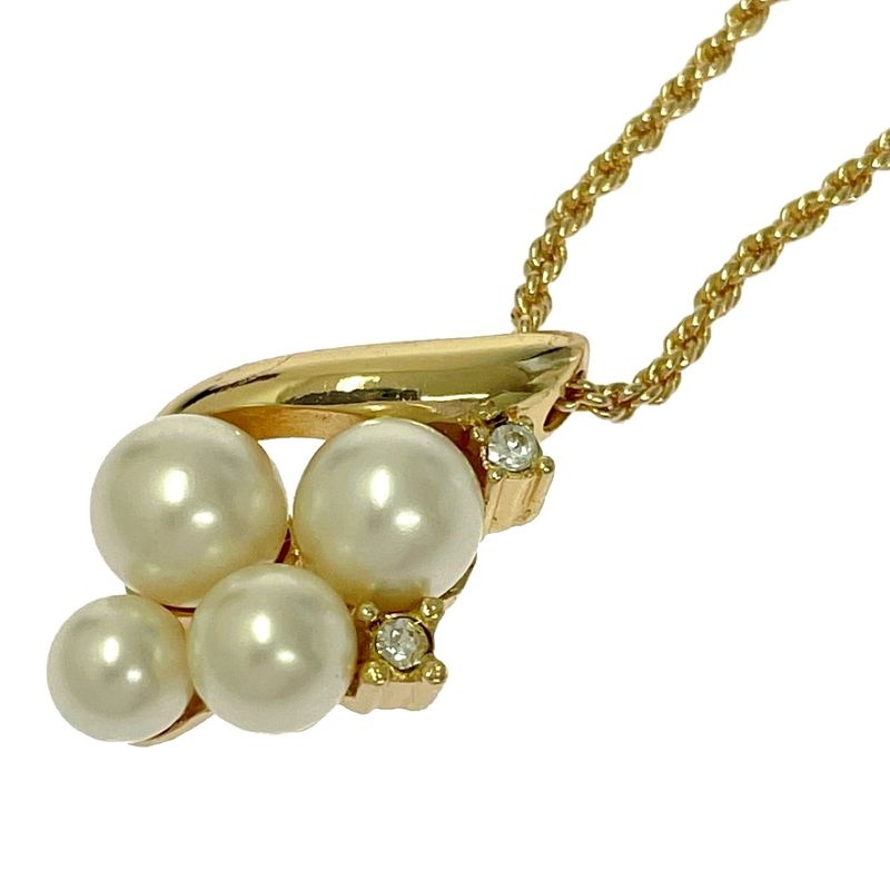 Christian Dior GP Faux Pearl Necklace Women's Gold 448225 Necklace