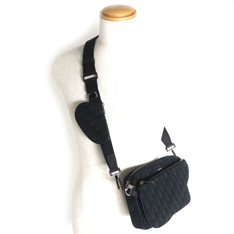 DIOR Om 1adpo276yky_h03e Oblique Jacquard Saddle Three-in-one Pouch 3-in-1 Bag