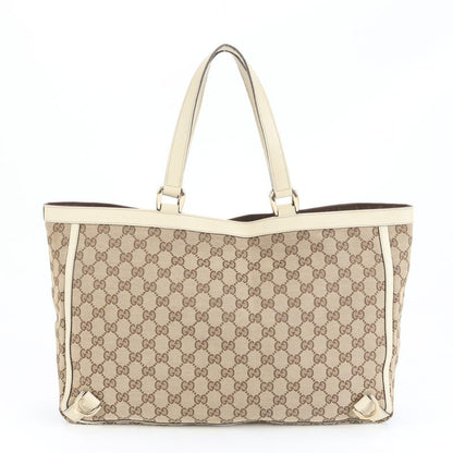 Gucci GG Canvas Abby 141472 Leather Tote Bag Shoulder Hand A4 Beige Women's EME