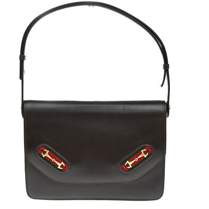Gucci Horsebit Hand Shoulder Bag Brown 38ka946
