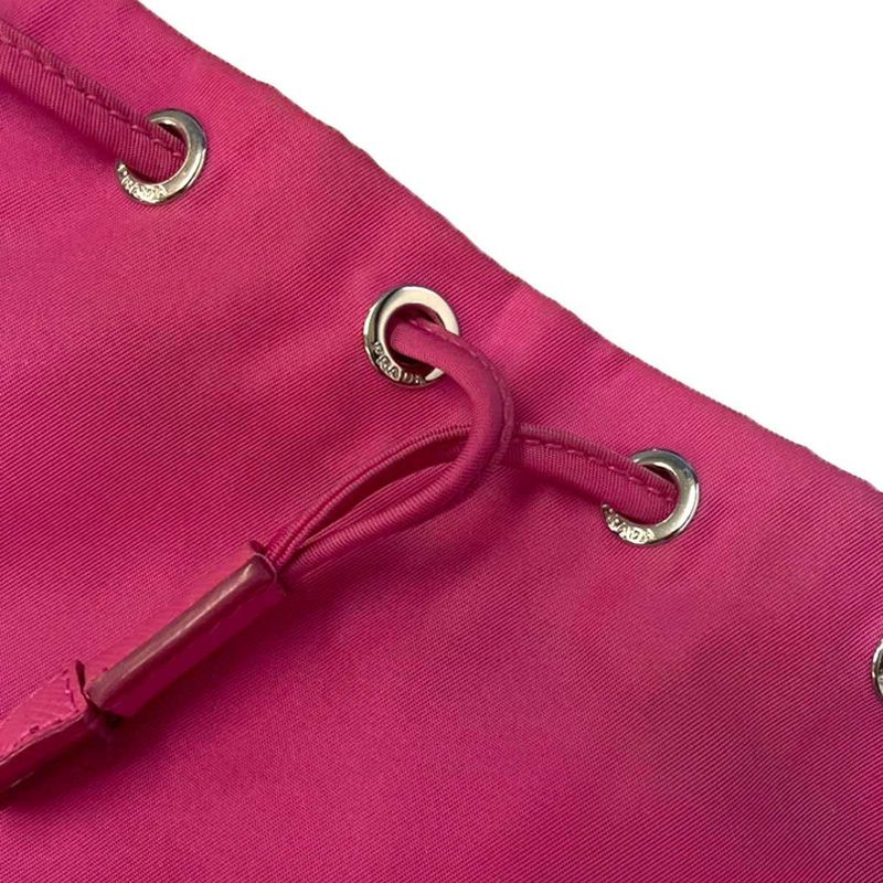 Prada Nylon Draw String Ring Pouch Draw String Bag Pink
