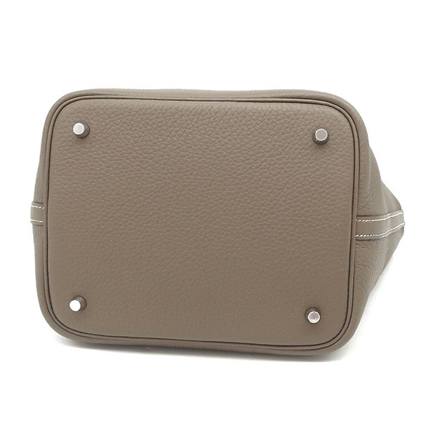 Hermes Handbag Picotin Lock MM Taurillon Clemence Etoupe Silver Hardware Never