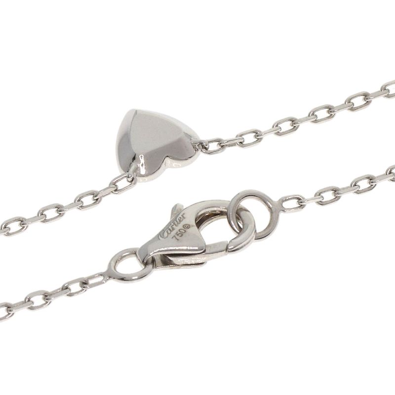 Cartier Mini Heart Of Cartier Diamond Necklace 18K White Gold Ladies