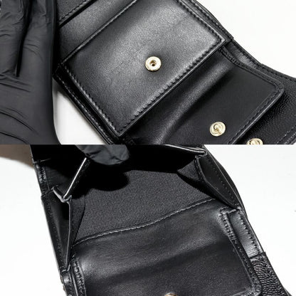 Chanel Trifold Wallet With Coin Purse Classic Small Wallet Caviar Skin Black