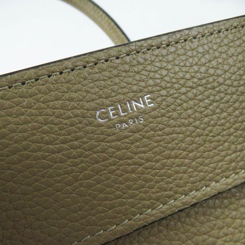 Celine 18979 Luggage Micro Shopper Dune Drummed Calfskin Handbag Storage With