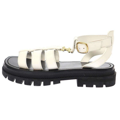 Celine Clea Cles a Triomphe Gladiator Sandals White Black 36