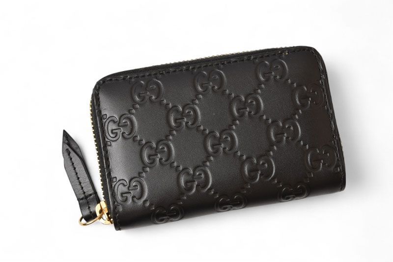 Gucci Coin Case Card Case Gucci Mini Wallet Coin Purse Guccissima 466492 Black