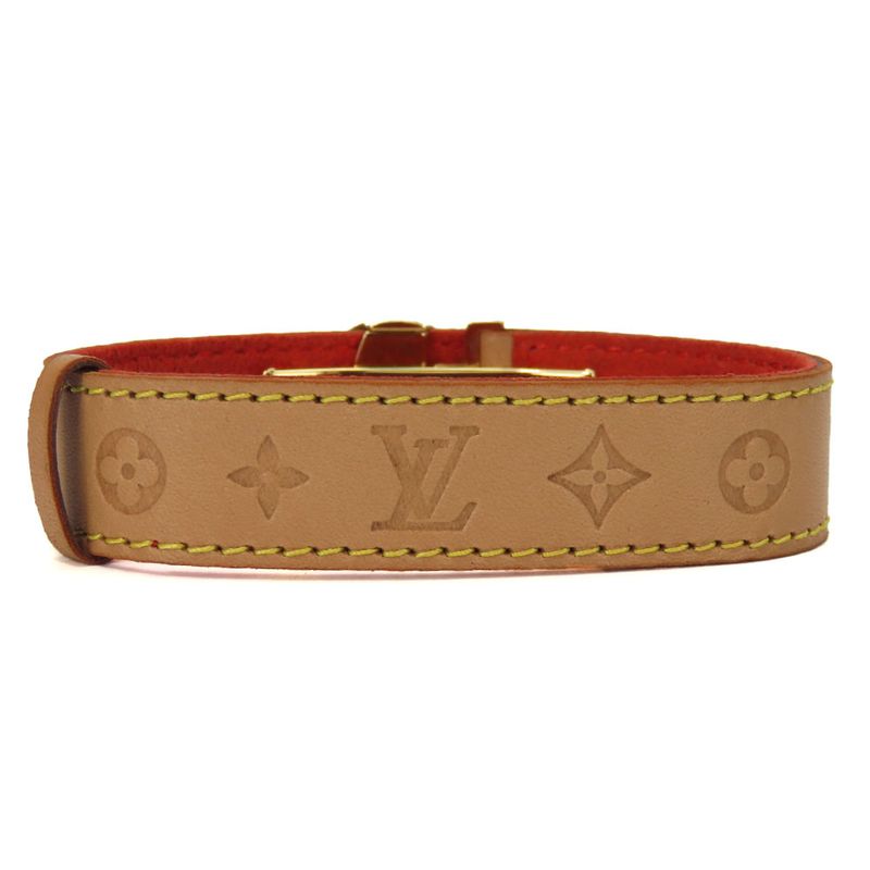 Louis Vuitton Bracelet Good Luck Bracelet M64448 Nubuck Leather Metal Beige