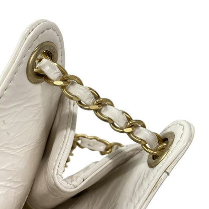 Chanel Shoulder Bag Hobo Bag As3693 White Chain Shoulder / Vintage Gold