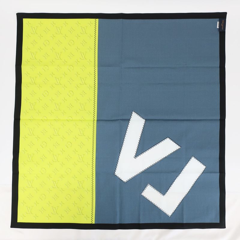 Louis Vuitton Handkerchief M77585 Monogram LV Logo Yellow-blue-based