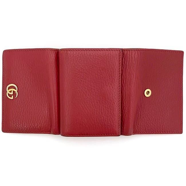 Gucci Trifold Wallet Ec21063 Red Marmont 474746