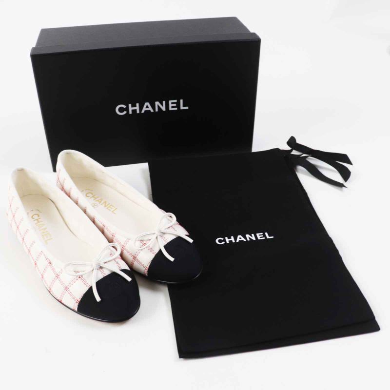 CHANEL 24P G45591 Ballerina Coco Mark Lambskin Flat Shoes/ballet Shoes With