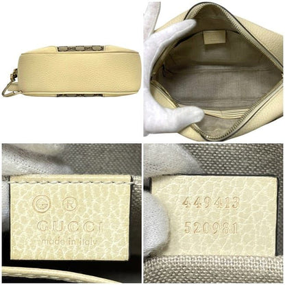 Gucci Shoulder Bag Beige Cream White 449413 Excellent Condition