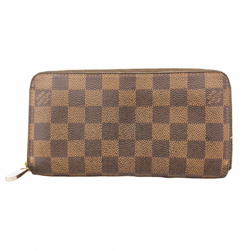 Louis Vuitton Long Wallet Damier Zippy Wallet N60015 Ebène Men Women Unisex