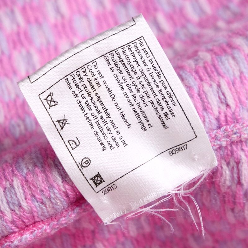 Chanel Cardigan Size 34 P47 CC Logo Coco Mark Buttons Knitted All Cashmere