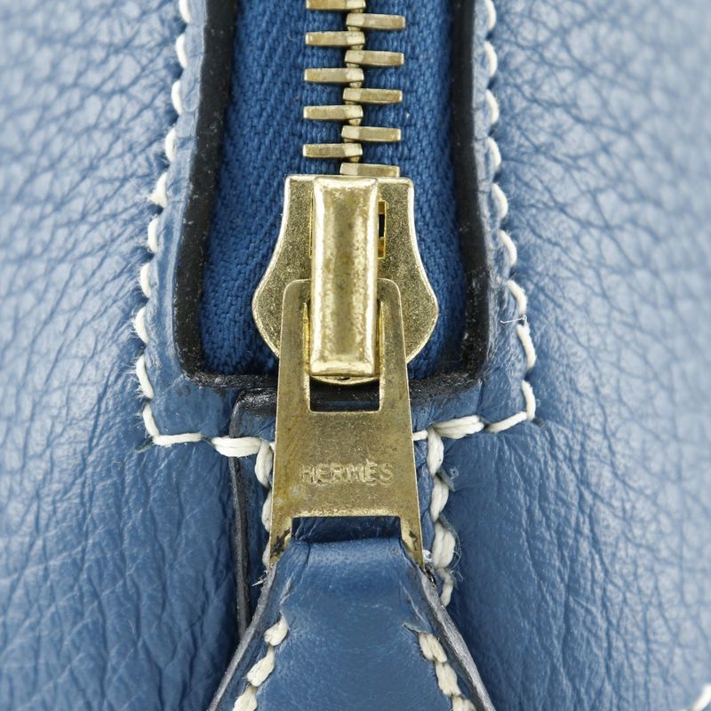 Hermes Bolide 37 G Engraved Taurillon Clemence Blue □G Ladies Handbag