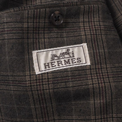 Hermes Tailored Jacket Size 52 Single Jacket Bleather Check 2B Made In Italy