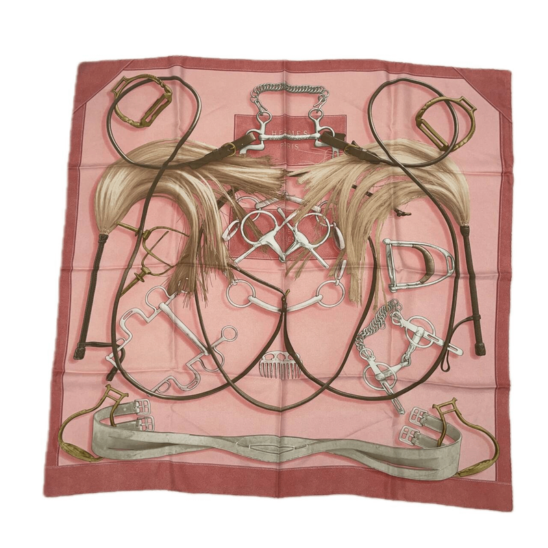 Grade Hermes Carre 90 Projets Carres Planning Power Pink 100% Silk Scarf