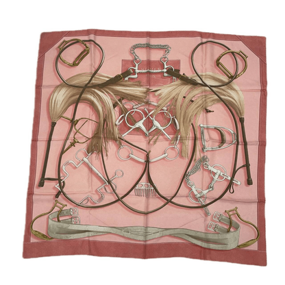 Grade Hermes Carre 90 Projets Carres Planning Power Pink 100% Silk Scarf