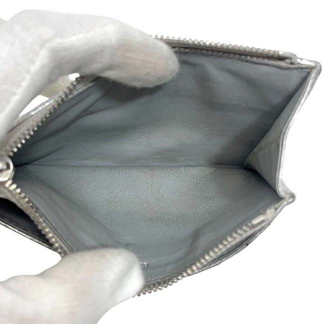 Balenciaga Card Holder Coin Case Silver Monaco 765420