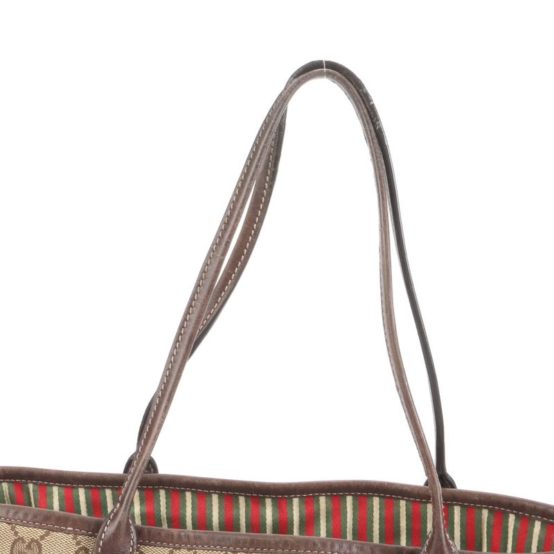 Gucci GG Canvas New Britt Interlocking G Leather Tote Bag Shoulder 169946